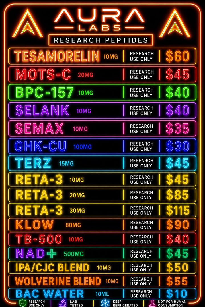 Aura Labs Research Peptides Price List