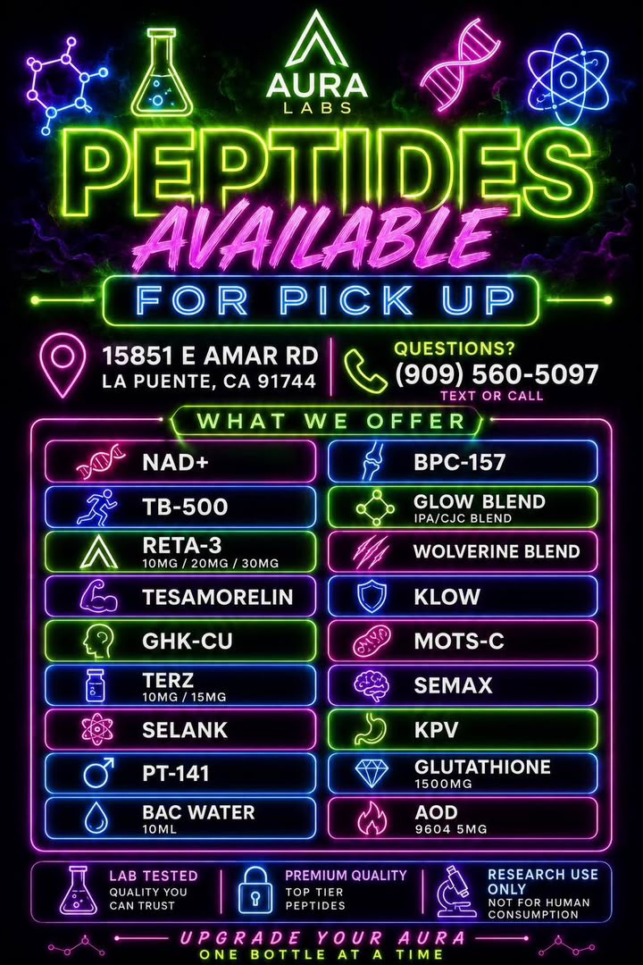 Aura Labs Peptides Available for Pick Up